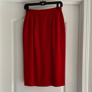 Stunning Vintage Christian Dior Wool Red Lined Skirt